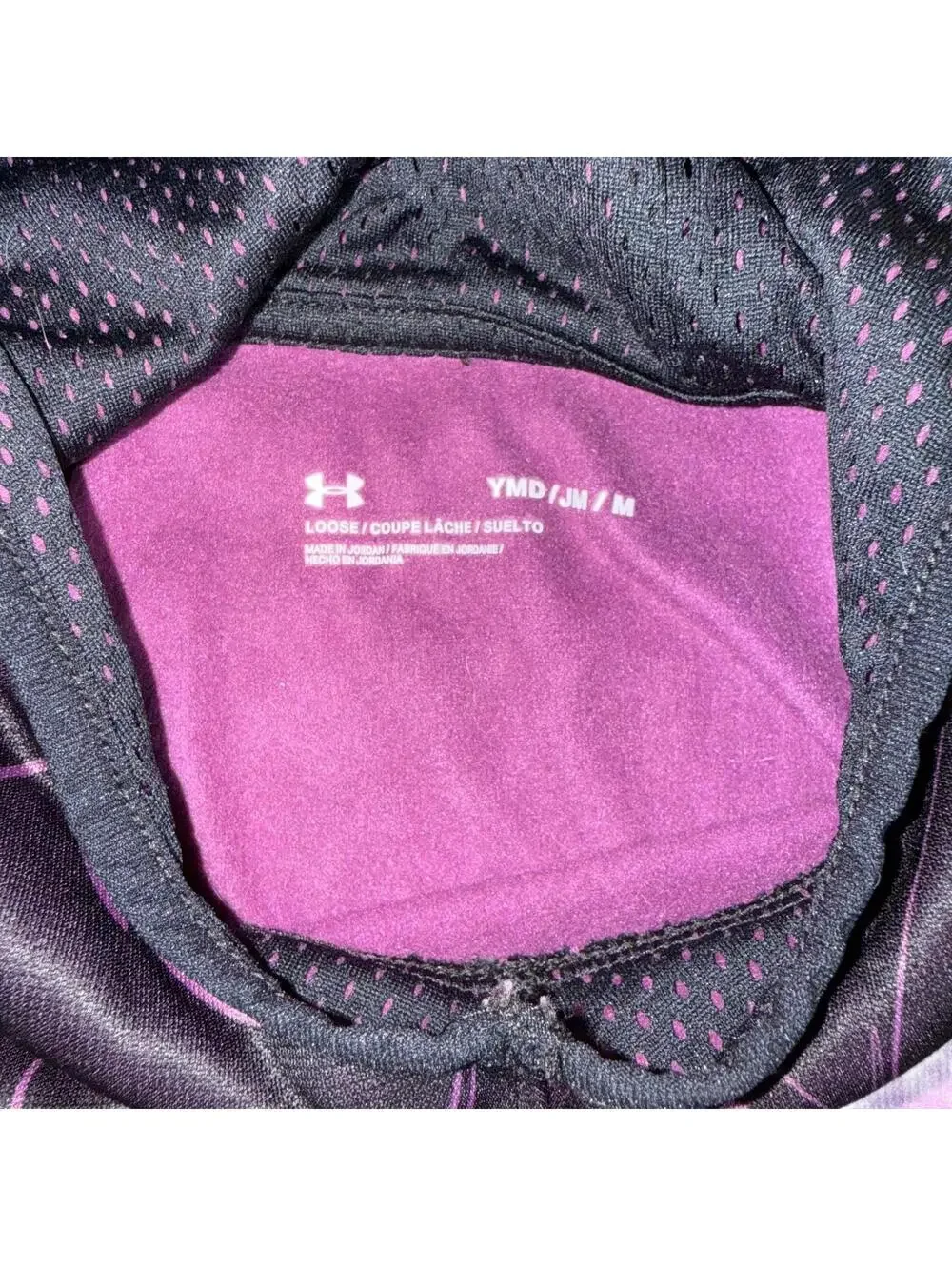 Under Armour Boys Black Purple Printed Hoodie Youth Medium